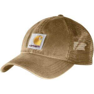 Carhartt Men's Dark Khaki Imported Adjustable Buffalo Sandstone Mesh Back Caps